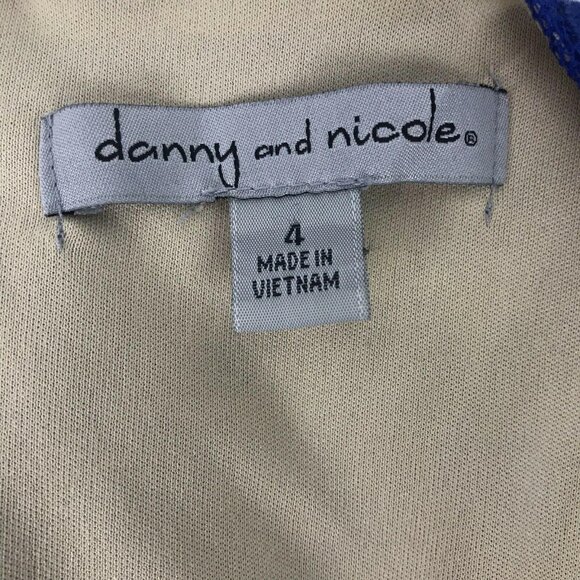 Danny Nicole Womens 4 Royal Blue Sheath Dress Lace Fit Flare VNeck Sleeveless - Picture 14 of 16